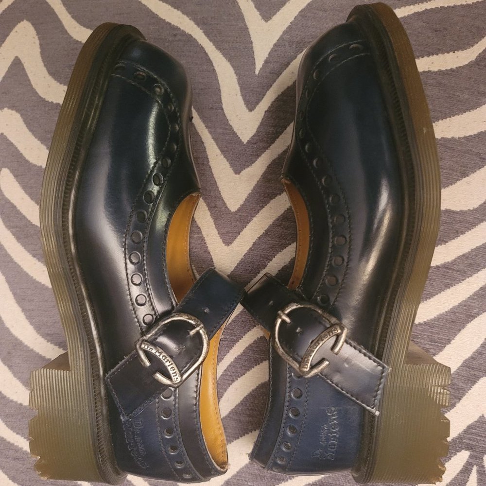 Blue Dr. Martens MIE Vintage Brogue Detail Mary Janes SIZE UK 5 US 7